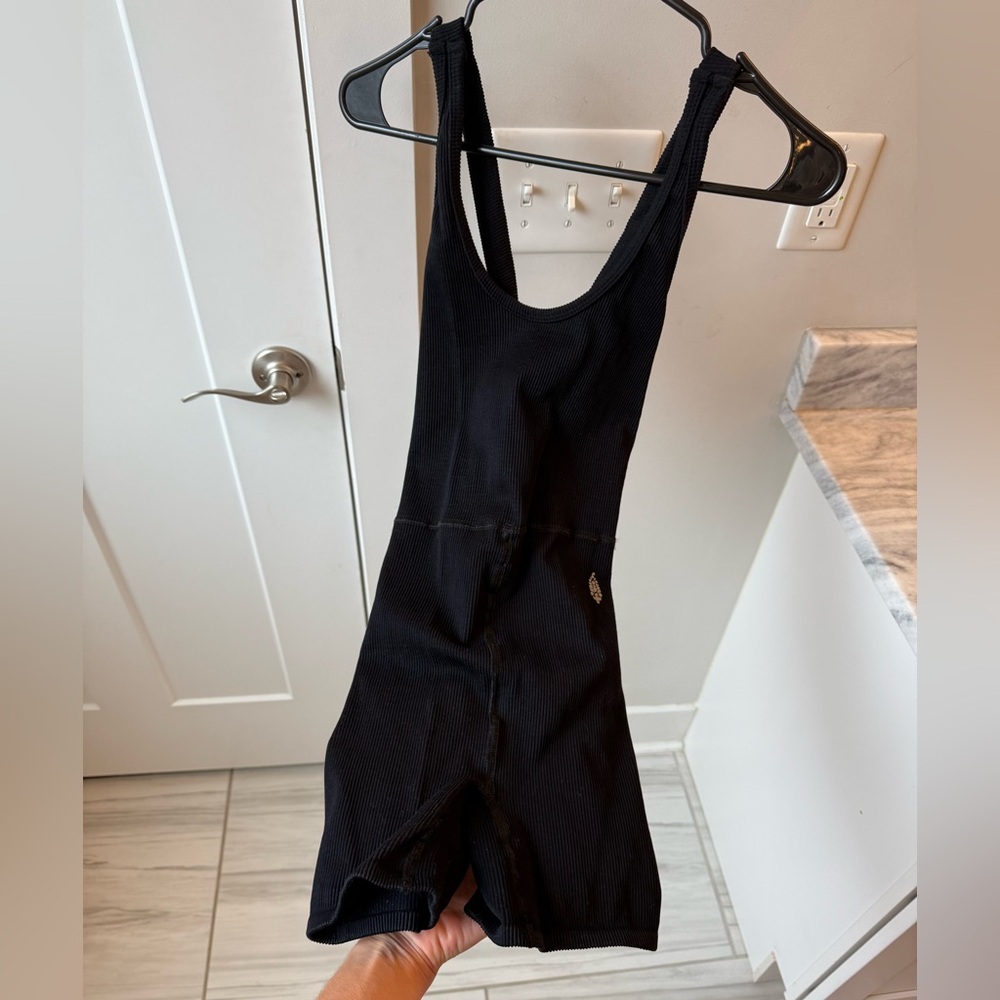 Black ribbed free people jumpsuit